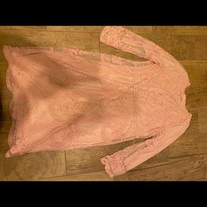 Pink lace dress